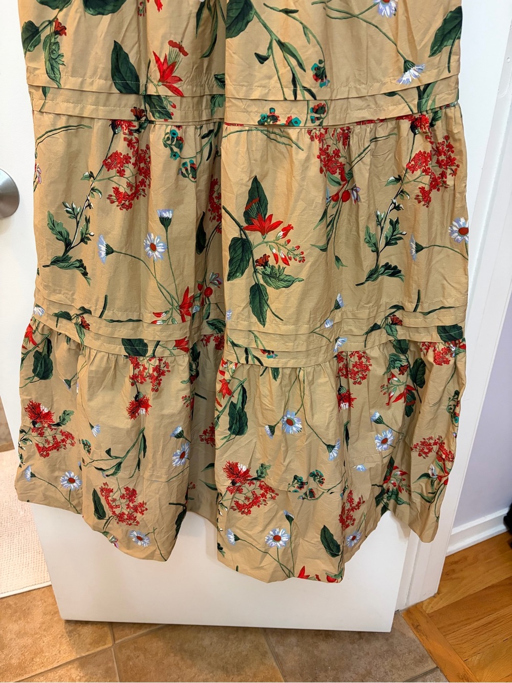 Like New Anthropologie Somerset Dress - Khaki Floral - Picture 12 of 12